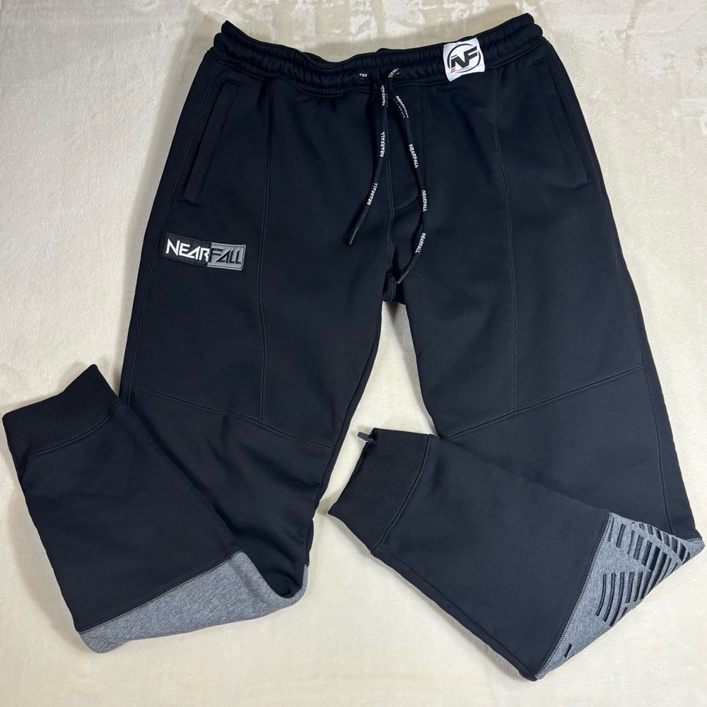 Men’s Nearfall Black Cotton Athletic Joggers Size XL